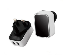 黑+白色款充电器 双USB充电口 独特设计 快速充电